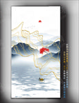 抽象线条山水