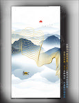 抽象金线山水