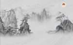 大理石山水电视背景墙