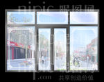 白钢双开地弹门