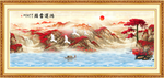 鸿运当头迎客松山水装饰画