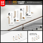 书法培训展板 校园楼梯文化墙