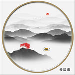 圆形山水装饰画