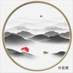 圆形水墨装饰画