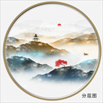 圆形山水画