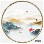 圆形山水画