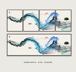 禅意山水风景中国风水墨山水