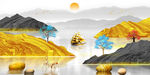 石来运转麋鹿山水晶瓷画装饰画