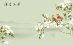 玉兰花背景墙