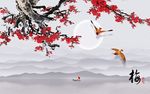 花好月圆电视背景墙