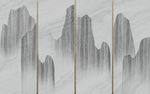 大理石国画山水电视背景墙