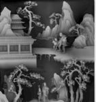 八仙过海灰度浮雕图