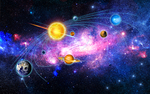 宇宙星空星球银河3D立体画墙画