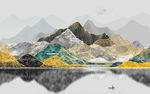 山水背景墙装饰画 TIF分层