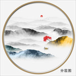 圆形装饰画山水画