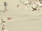 工笔画古典复古背景