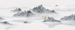 中式水墨山水画