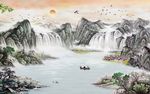 水墨山水背景墙