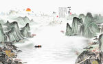 山水情背景墙