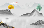 中式超清山水画 tif分层