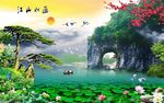锦绣山河电视背景墙