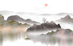 意境水墨山水画
