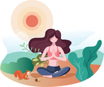 女性瑜伽健身扁平化插画海报设计
