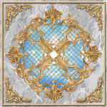 唯美欧式金属花纹天空天顶壁画