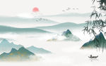 新中式意境新山水画 TIF分层