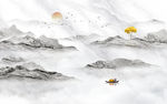 山水纹背景墙