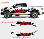 OFF ROAD 轮胎印车贴