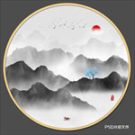 圆形山水画