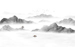 中式水墨山水画