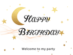 月亮星星生日宴海报设计