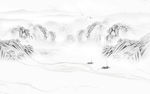 国画山水电视背景墙