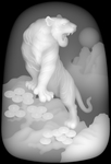 玉雕上山老虎挂件