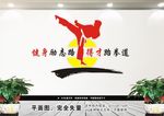 跆拳道亚克力背景墙