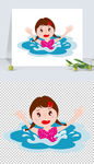 中小学生暑假游泳安全防溺水图标