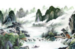 新中式新品新山水画 TIF分层