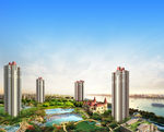 房地产 园林湖景  江景 广告