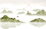 意境水墨山水画
