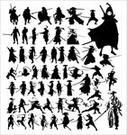 各种武士造型剪影合集