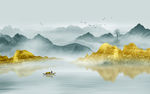 中式意境水墨山水画