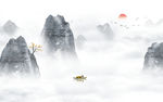禅意水墨山水画