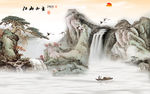 高档 简约新山水画 tif分层