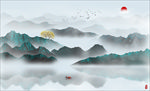 水墨山