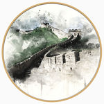 水彩水墨长城