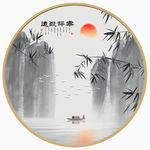新中式竹子山水装饰画