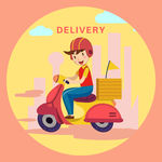 外卖小哥骑行图