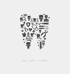 牙齿种植牙图标拼接